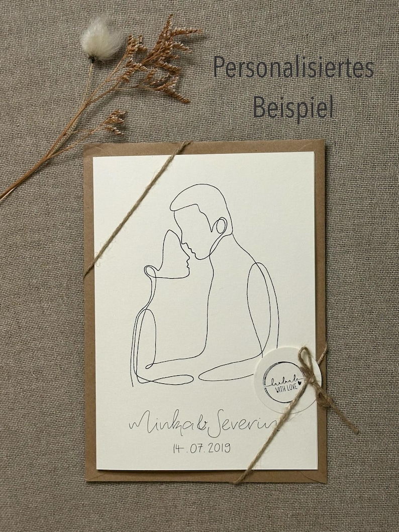 Watercolor greeting card A6 or A5 - hand-painted - including kraft paper envelope - optionally personalized | Birthday, wedding, birth, mourning & more image 9