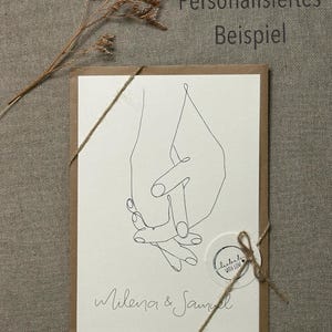 Watercolor greeting card A6 or A5 - hand-painted - including kraft paper envelope - optionally personalized | Birthday, wedding, birth, mourning & more image 8
