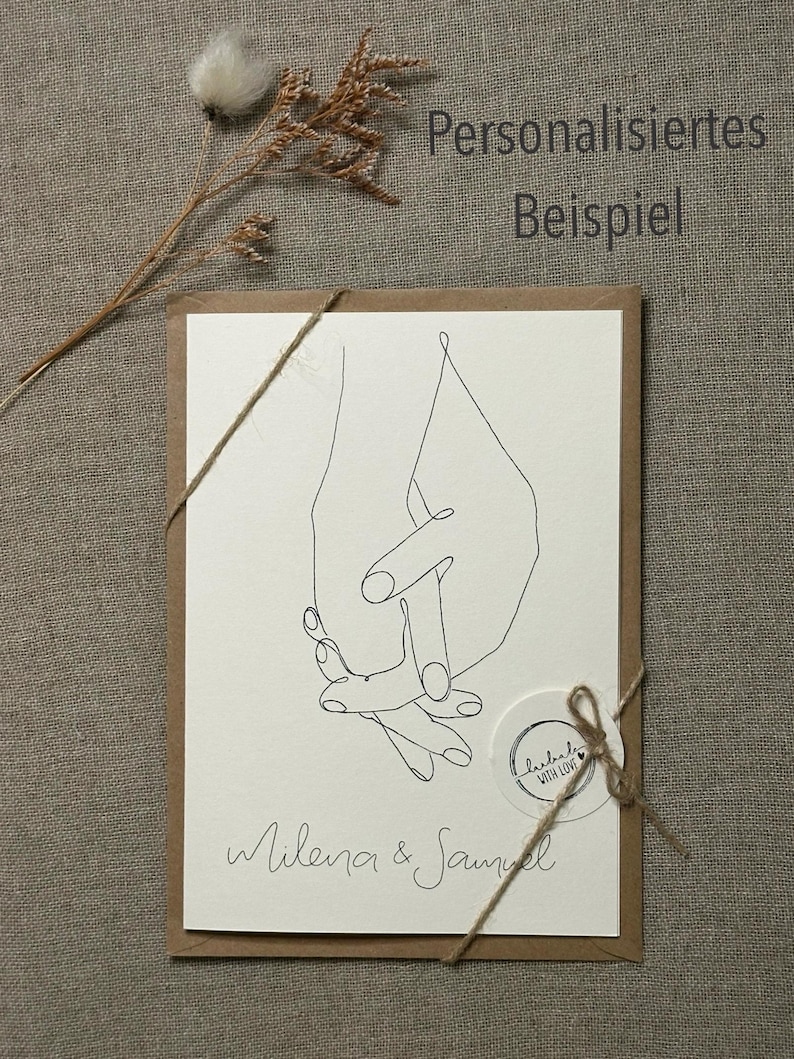 Watercolor greeting card A6 or A5 - hand-painted - including kraft paper envelope - optionally personalized | Birthday, wedding, birth, mourning & more image 8