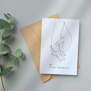 Watercolor greeting card A6 or A5 - hand-painted - including kraft paper envelope - optionally personalized | Birthday, wedding, birth, mourning & more image 5
