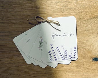 Birthday tag/ tag/ birthday/ gift/ present/ calligraphy/ watercolor/ birthday/ hand-painted/ handmade/ DIY/ gift tag