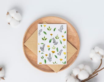 A5 folding card, hand-painted watercolor card, birthday card, gift, handlettering, card, watercolor, envelope, personalized, greeting card