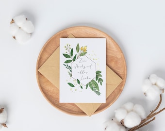 Watercolor greeting card A6 or A5 - hand-painted - including kraft paper envelope - optionally personalized | Birthday, wedding, birth, mourning & more