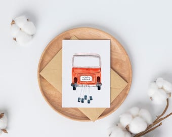 Watercolor greeting card A6 or A5 - hand-painted - including kraft paper envelope - optionally personalized | Birthday, wedding, birth, mourning & more