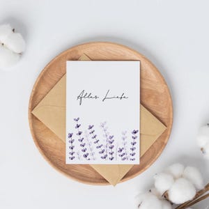 Watercolor greeting card A6 or A5 - hand-painted - including kraft paper envelope - optionally personalized | Birthday, wedding, birth, mourning & more