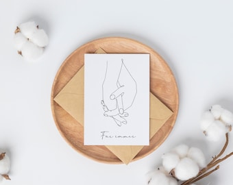 Watercolor greeting card A6 or A5 - hand-painted - including kraft paper envelope - optionally personalized | Birthday, wedding, birth, mourning & more