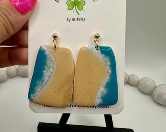 Clay Earrings, Simple earrings, Beach Earrings, Beach themed jewelry, Handmade Jewelry