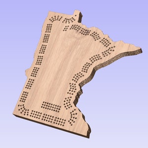 CNC File Minnesota-shaped Cribbage Board Vector File (.dxf)