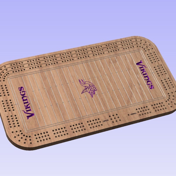 Football Cribbage Board Stadium File CNC router Minnesota dxf, svg, crv Onefinity Shapoko