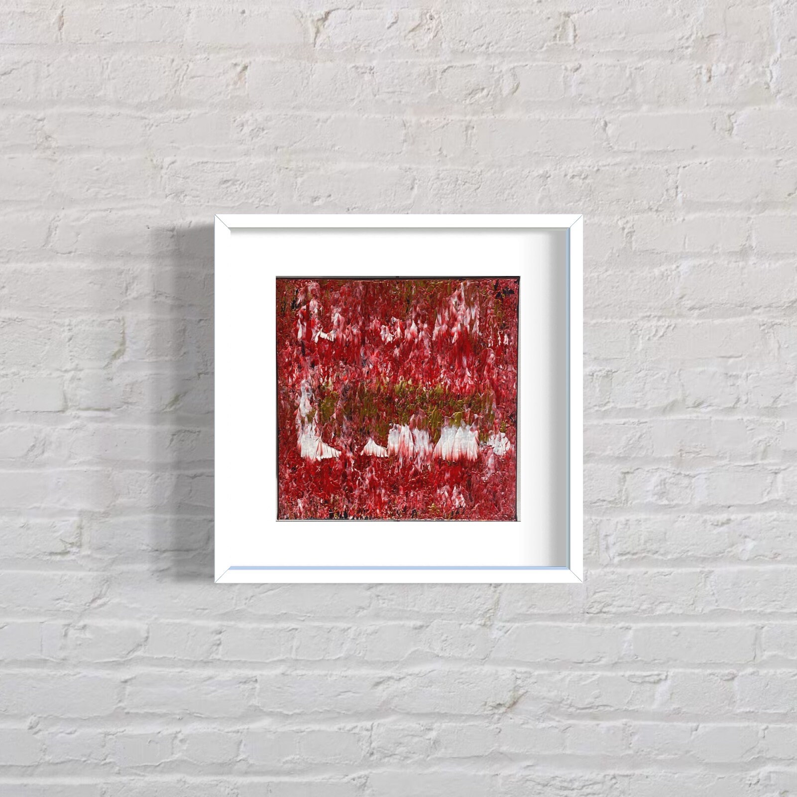 Idéal Cadeau Toile Peinte à La Main Article Unique Fait en France Feu de Camp 30x30