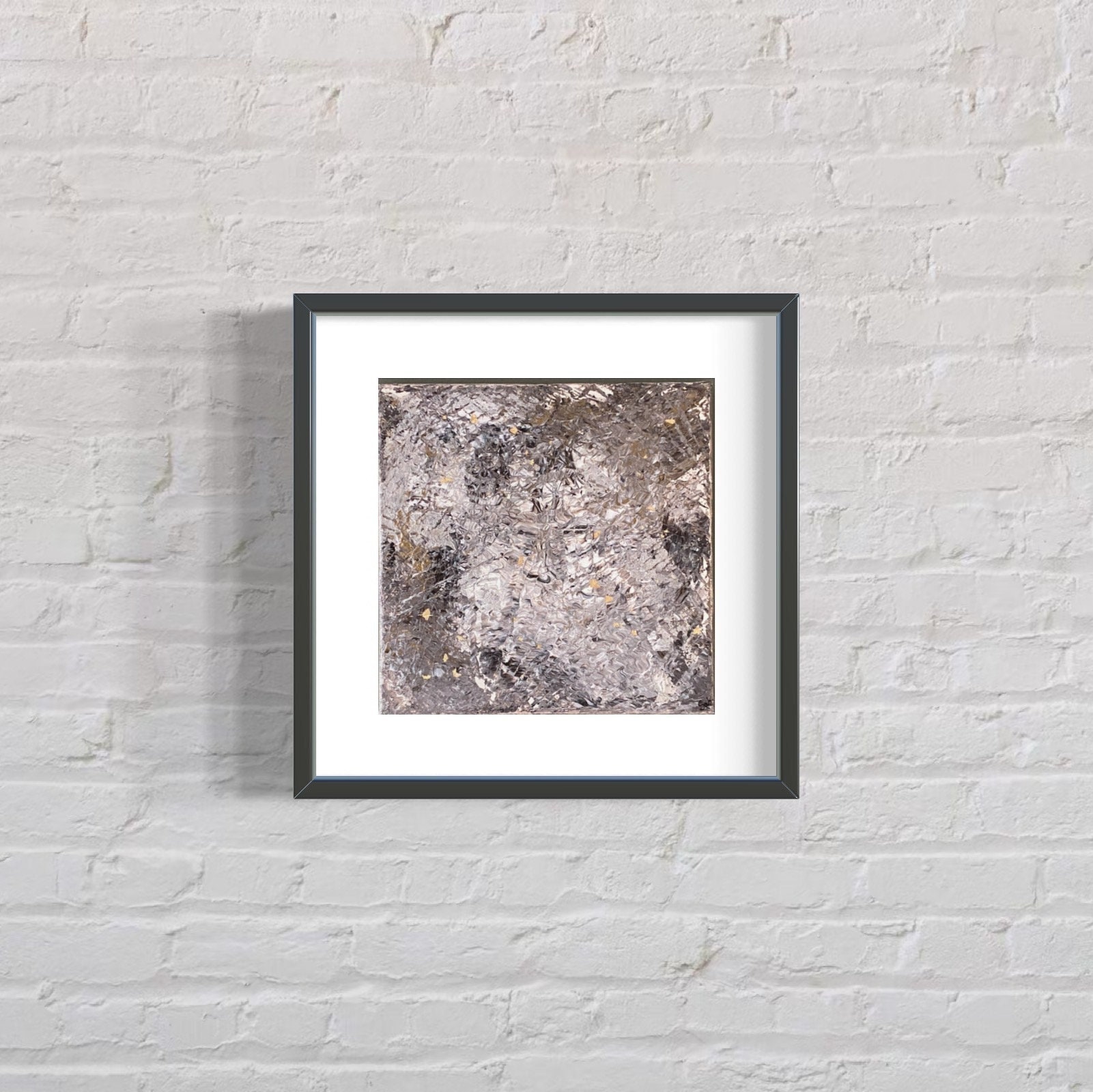 Peinture Contemporaine Aux Reflets Métalliques en Acrylique sur Toile Granit Modèle Unique