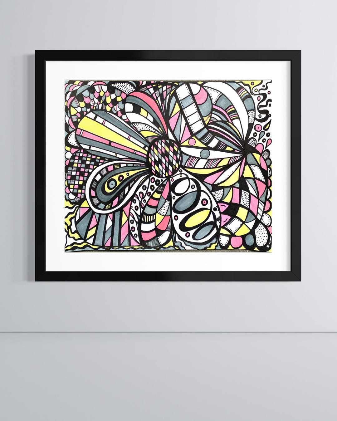Unique Hand-drawn Freehand Design in Marker. Poster, Ready to Frame, A3 ...