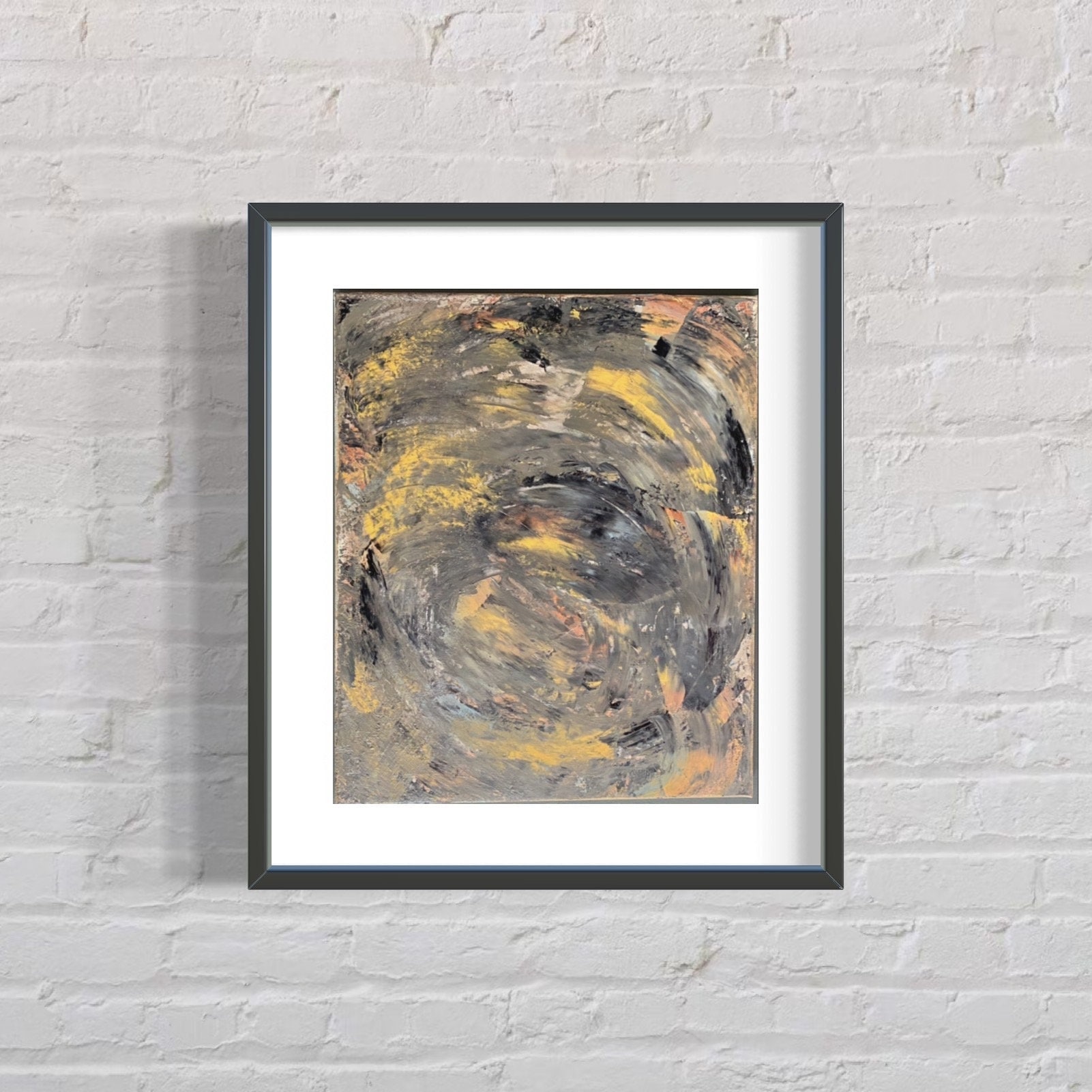 Art Mural Fait Main Peinture sur Toile Contemporaine Modèle Unique Tempête Du Désert