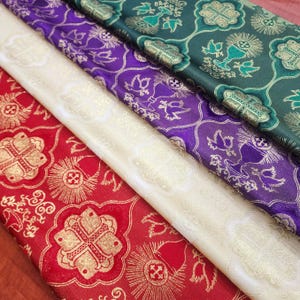 Liturgical Prayer Table Cloth Catholic Christian Catechesis Set of 4 Colors Crosses Runner Holy Icon Catechesis Oratory Decor Veil - STY 057