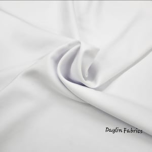 White Japanese Heavy Dull Matte Bridal Satin Fabric by the yard for Wedding, Gowns, Skirts, Decor, Events, Garments,  58/60" Wide, Style 144