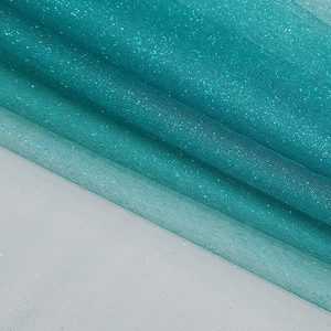 TEAL Glitter Sparkle Tulle Fabric by the yard for Gowns - Prom - Bridal - Arts - Decoration Event - Wedding - Costume - Skirts - STYLE 126