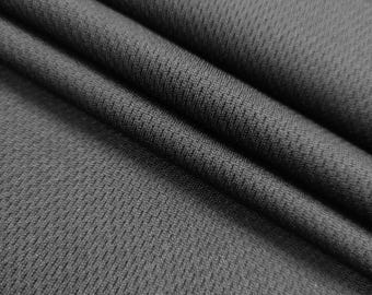 Charcoal Gray Polyester Dimple Sports Mesh Knit Fabric by the Yard & Bolt, Dimple Mesh Jersey Fabric Ideal for Athletic Jersey - STYLE 326