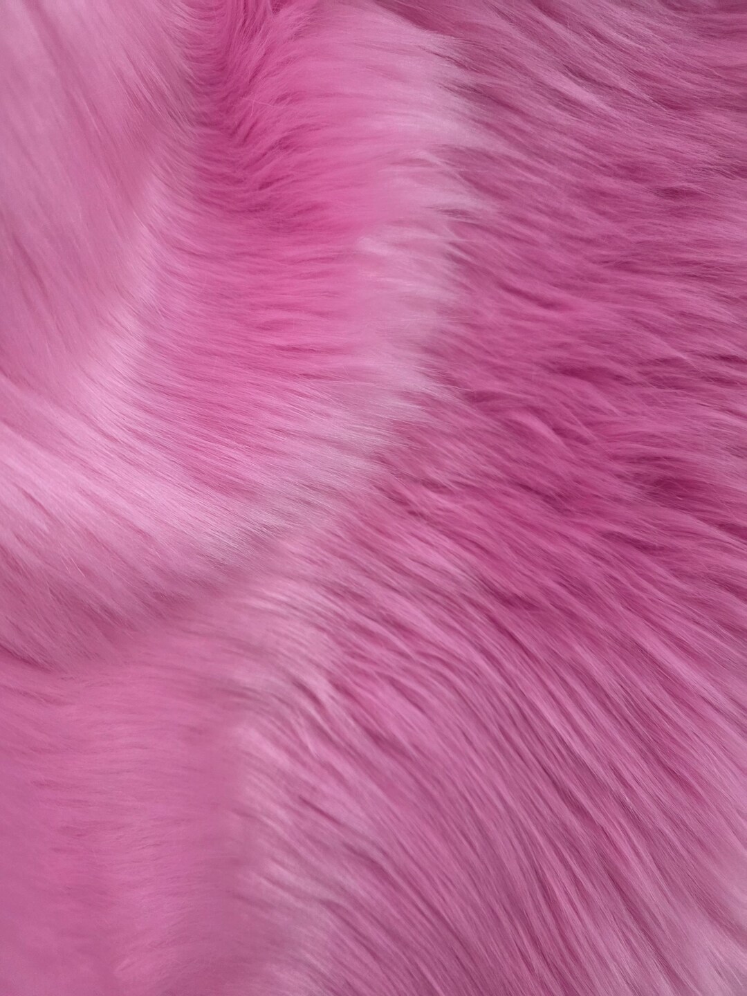 Pink Long Pile Soft Faux Fur Fabric Shag Shaggy Material by Yard for ...