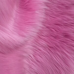 Pink Long Pile Soft Faux Fur Fabric Shag Shaggy Material by Yard for Crafts Fursuit Cosplay Costume Photo Prop Throw Pillow Decor STYLE 184