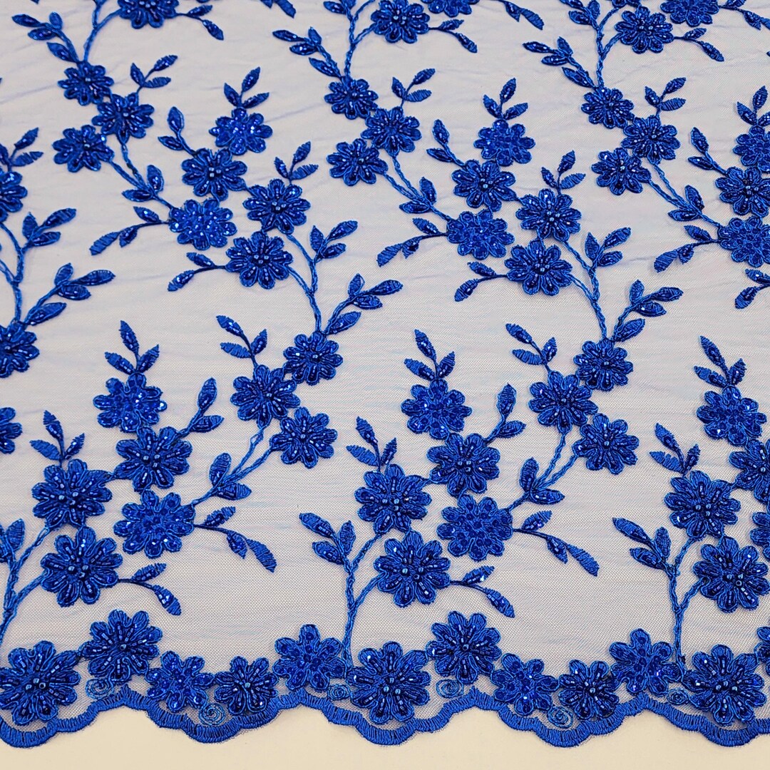 Blue Silver JEAD-039 Viscose Embroidery main image 1