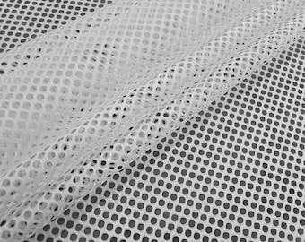 White Polyester King Mesh Knit Fabric by the Yard Sportswear Basketball Football Volleyball Soccer/Lacrosse Jersey uniforms DIY STYLE 090
