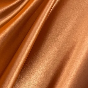 Terracotta Faux Silk Minimal Stretch Lightweight Charmeuse Satin Fabric by the Yard for Lining, Gowns, Decor, Event, Cosplay - STYLE 108