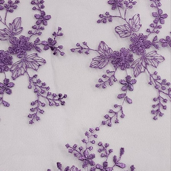 Purple Embroidery Lace Eb5024