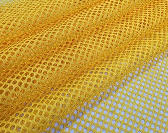 Mango Yellow Polyester King Mesh Knit Fabric by the Yard Sportswear Basketball Football Volleyball Soccer/Lacrosse Jersey uniform STYLE 090