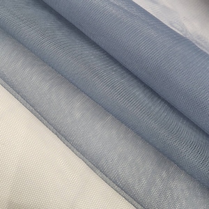 Perry Blue Italian Tulle Luxury Fine Netting Tulle Fabric by the yard for Skirts, Bridal & Veils, Gowns, Decor, Couture, Tutu - STYLE 127