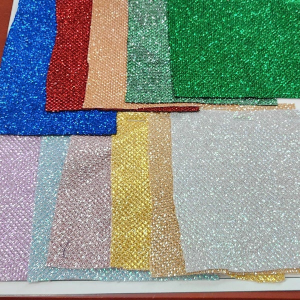 Shiny Glitter on Lurex Fabric - Light Weight - Shimmer - Stretch - Lurex Foam by the yard for Gowns - Prom - Wedding - Party - STYLE 135