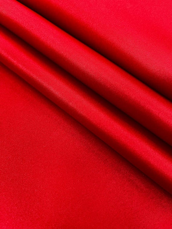 RED Japanese Heavy Dull Matte Bridal Satin Fabric by the yard for Wedding, Gowns, Skirts, Decor, Events, Garments, 58/60" Wide, Style 144