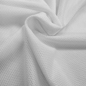 White Polyester Micro Mesh Jersey Sports Mesh Knit Fabric by the Yard Athletic Mesh Knit 100% Polyester for Apparel Jersey 60&quot; - STYLE 022