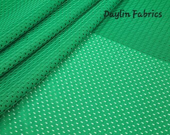 Emerald Green Athletic Sports Mesh Knit 100% Polyester Football Sports Fabric by the Yard for Apparel Craft Costume Jersey 60" STYLE 028