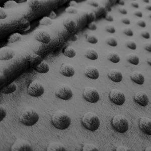 Charcoal Gray Dot Minky Fabric by the Yard Smooth Minkie Fabric for Baby Blanket Dimple Soft Fur Minky Crafts Stuffed Toy Minky Polkadot 141