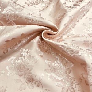 Champagnerfarbener Polyester-Blumenjacquard-Brokat-Satin-Stoff, Meterware, für Kleider, Brautmode, Dekoration, Kleidung, Kostüme, Bastelarbeiten - Stil 316