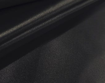 Black Bridal Thick Shiny Satin Fabric by the Yard Smooth Heavy Non Stretch 60" Wide Plain Solid Satin for Lining Dress Crafts - STYLE 014