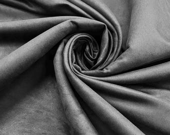 Charcoal Gray Faux Suede Polyester Microsuede Fabric by the yard for Outwear Bag Lining Jewelry Suits Active Wear Hats Costume DIY - 089