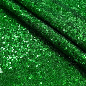 Emerald Green Medium Shimmer Pattern, Hologram 3mm Glitz Sequins On Mesh Lace Fabric by the Yard for Gowns, Decor, Table Covers, STYLE 240