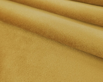 Dark Gold Plush Non Stretch Velvet Fabric by the yard 60" Wide Plush Royal Velvet for Decor Curtains Pillows Scrunchies Crafts - STYLE 036