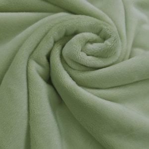 Light Sage Green Minky Fabric By The Yard 60” Wide Soft Cuddle Fabric 3.mm Pile Faux Fake Fur Mink Fabric Solid Smooth Minky Fabric STY.188