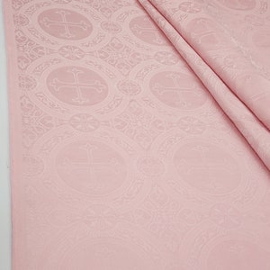 Light Pink Liturgical Fabric, Vestment,Liturgical, Ecclesiastical, Jacquard for Home Altar Cloth, Chalice Veils by the yard - STYLE 121