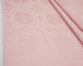 Light Pink Liturgical Fabric, Vestment,Liturgical, Ecclesiastical, Jacquard for Home Altar Cloth, Chalice Veils by the yard - STYLE 121