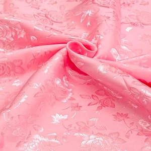 PINK Polyester Floral Jacquard Brokat Satin Stoff Meterware für Kleid, Brautmode, Dekor, Events, Kleidung, Kostüme, Kunsthandwerk, STYLE 316