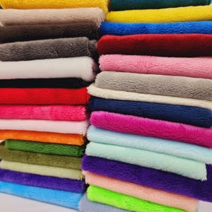 Solid Smooth Minky Fabric for Quilting Blankets Baby Pet Accessories Pillows Throws Clothes Stuffed Toys Costume, 37 Colors Available - 188