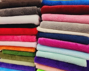 Solid Smooth Minky Fabric for Quilting Blankets Baby Pet Accessories Pillows Throws Clothes Stuffed Toys Costume, 37 Colors Available - 188