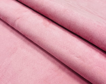Pink Blush Faux Suede Polyester Microsuede Fabric by the yard for Outwear Bag Lining Jewelry Suits Active Wear Hats Costume DIY - STYLE 089