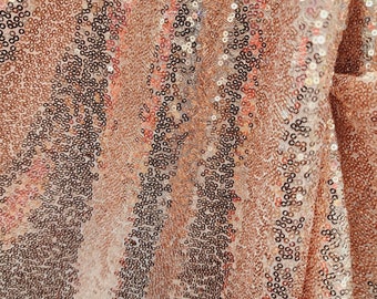 ROSE GOLD Sequins on Mesh Fabric by the Yard - STYLE 240