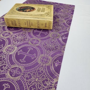 Purple Altar Liturgical Cloths Catholic Christian Catechesis 5 Sizes Crosses Table Runner Holy Icon Oratory Prayer Table Decor Veils - 003