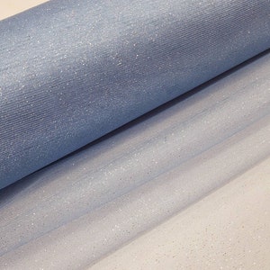 Frozen Blue Glitter Tulle Fabric - Sparkle Tulle By The Yard for Bridal Dress- Prom- Craft- Gown- Art- DIY- Decor- Event- Wedding- STYLE 126