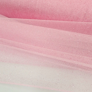 Pink Glitter Tulle Sparkle Tulle Fabric By The Yard for Bridal Dress-Prom-Craft-Gown-Art-DIY-Decoration Event-Wedding-Bridesmaid- STYLE 126